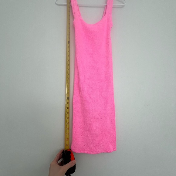 ❗️Sold❗️NWT Hunza G Pink Crinkle Tank Dress One Size 🩷 - Picture 3 of 14